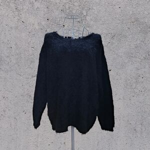 K Jordan Black Fuzzy Soft Sweater